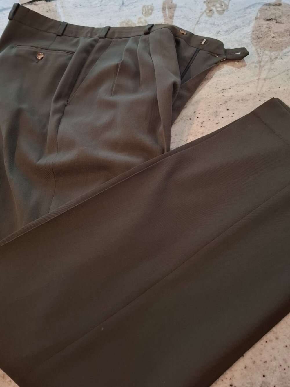 Men's dress slacks, Brandini Le Collezioni for Nordstrom, 35w x 38L, dark forest